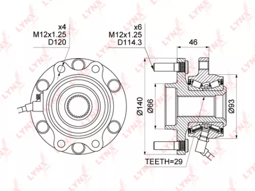 طقم رولمان عجلة نيسان LYNXAUTO WH-1104