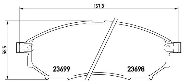 طقم فحمات فرامل أمامية نيسان BREMBO P 56 058