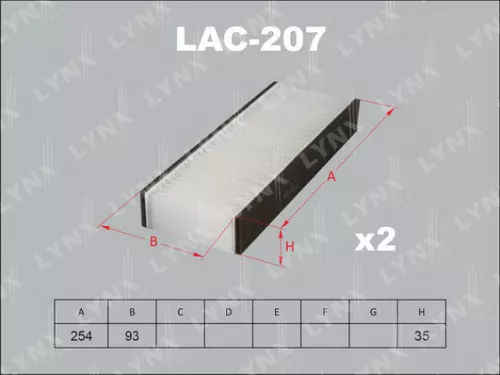فلتر مكيف نيسان LYNXAUTO LAC-207