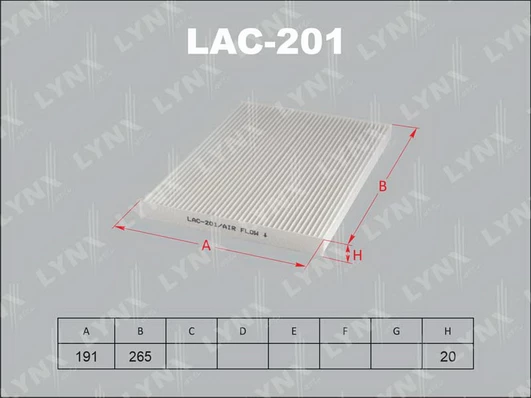 فلتر مكيف نيسان LYNXAUTO LAC-201
