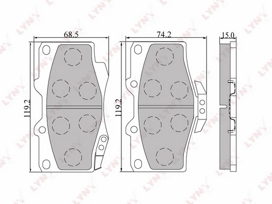 طقم فحمات فرامل أمامية تويوتا LYNXAUTO BD-7501