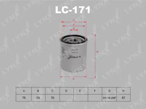 فلتر زيت تويوتا LYNXAUTO LC-171