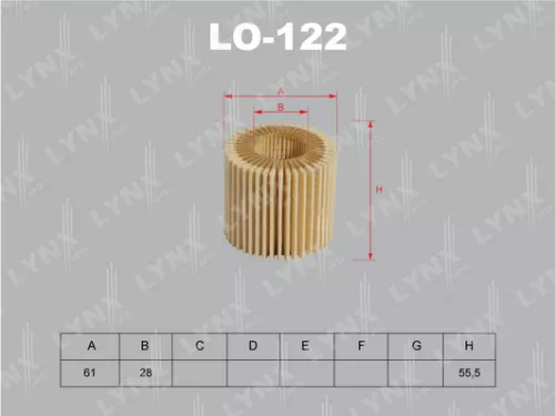 فلتر زيت تويوتا LYNXAUTO LO-122