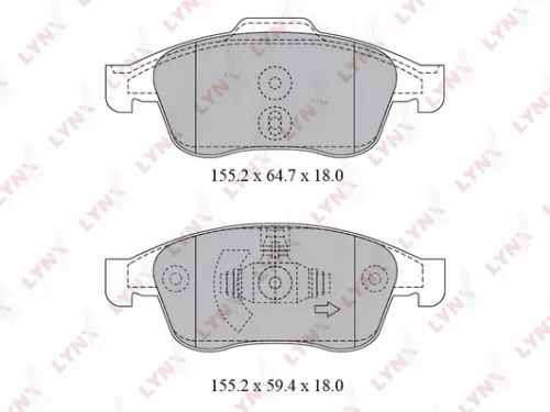 طقم فحمات فرامل أمامية نيسان LYNXAUTO BD-6317